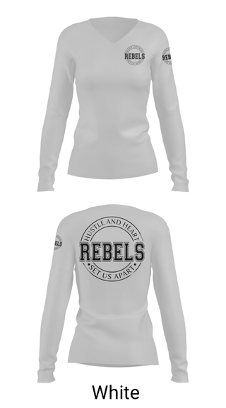 Women's Long Sleeve Vneck Shirt, REBLES, Men's Basketball, Teamtime, Team time, sublimation, custom sports apparel, team uniforms, spirit wear, spiritwear, sports uniforms, custom shirts, team store, custom team store, fundraiser sports, apparel fundraiser