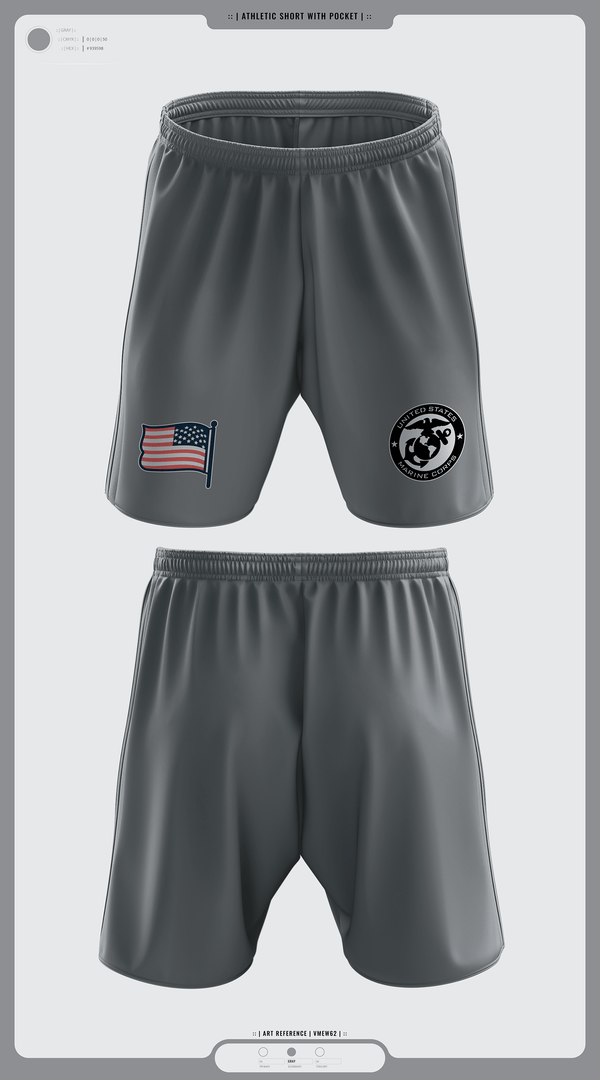 Athletic Shorts With Pockets, Marine Corps, Marines, Teamtime, Team time, sublimation, custom sports apparel, team uniforms, spirit wear, spiritwear, sports uniforms, custom shirts, team store, custom team store, fundraiser sports, apparel fundraiser