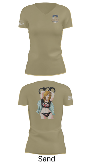 Womens Short Sleeve Vneck Shirt, US. Pentagon Force Protection Agency CounterintelligenceMARDET Fort Leonard Wood (FLW) DoD Interservice Non-Lethal Individual Weapons Instructor's Course Fort Leonard Wood Basic Military Police School House, Police, Teamtime, Team time, sublimation, custom sports apparel, team uniforms, spirit wear, spiritwear, sports uniforms, custom shirts, team store, custom team store, fundraiser sports, apparel fundraiser