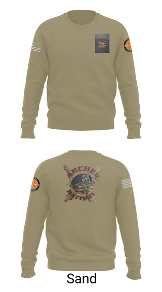 Crew Neck Sweatshirt, Archer Battery 2-2 FA, Army, Teamtime, Team time, sublimation, custom sports apparel, team uniforms, spirit wear, spiritwear, sports uniforms, custom shirts, team store, custom team store, fundraiser sports, apparel fundraiser