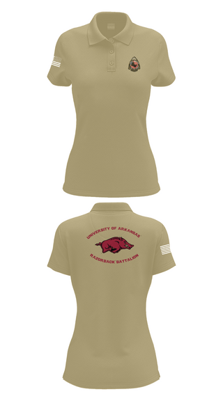 Womens Short Sleeve Performance Polo, University of Arkansas Army ROTC - Razorback Battalion, Army, Teamtime, Team time, sublimation, custom sports apparel, team uniforms, spirit wear, spiritwear, sports uniforms, custom shirts, team store, custom team store, fundraiser sports, apparel fundraiser