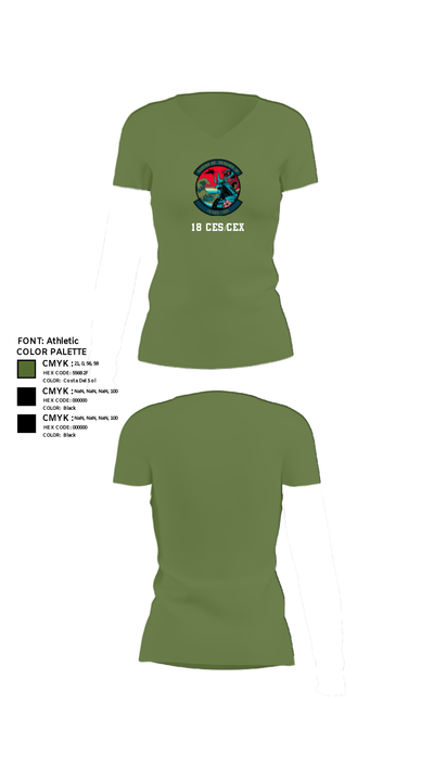 18 CES/CEX 15967119 Women's Short Sleeve V-neck Shirt - 44