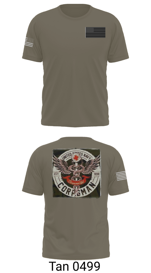 Old School Cotton Feel Shirt, Hospital Corpsman, , Teamtime, Team time, sublimation, custom sports apparel, team uniforms, spirit wear, spiritwear, sports uniforms, custom shirts, team store, custom team store, fundraiser sports, apparel fundraiser