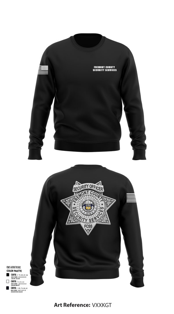 Crew Neck Sweatshirt, Fremont County Security Services, Police, Teamtime, Team time, sublimation, custom sports apparel, team uniforms, spirit wear, spiritwear, sports uniforms, custom shirts, team store, custom team store, fundraiser sports, apparel fundraiser
