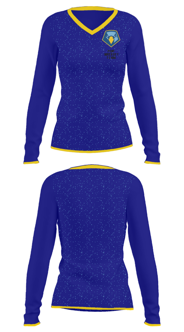 Women's Long Sleeve Vneck Shirt, Point University Tennis, Tennis, Teamtime, Team time, sublimation, custom sports apparel, team uniforms, spirit wear, spiritwear, sports uniforms, custom shirts, team store, custom team store, fundraiser sports, apparel fundraiser