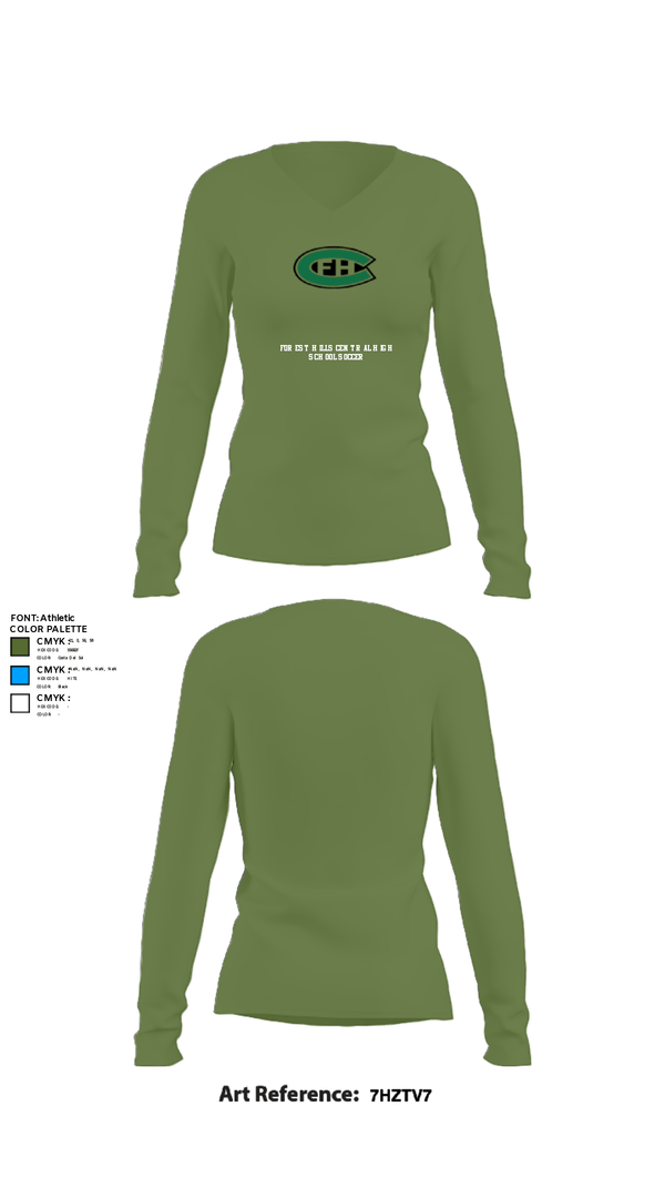 Womens Long Sleeve Vneck Shirt, Forest Hills Central High School Soccer, Women's Soccer, Teamtime, Team time, sublimation, custom sports apparel, team uniforms, spirit wear, spiritwear, sports uniforms, custom shirts, team store, custom team store, fundraiser sports, apparel fundraiser