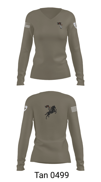 Oklahoma State University Ranger Challenge 45471102 Women's Long Sleeve V-neck Shirt - 77