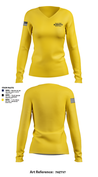 Womens Long Sleeve Vneck Shirt, Guam High NJROTC Drill Team, , Teamtime, Team time, sublimation, custom sports apparel, team uniforms, spirit wear, spiritwear, sports uniforms, custom shirts, team store, custom team store, fundraiser sports, apparel fundraiser