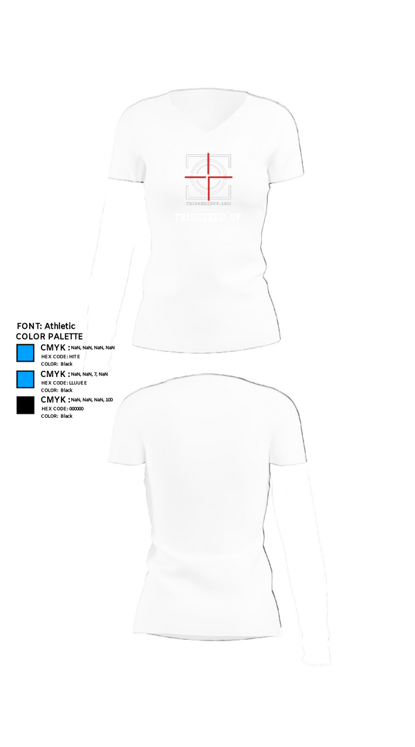 Womens Short Sleeve Vneck Shirt, Triggered up, , Teamtime, Team time, sublimation, custom sports apparel, team uniforms, spirit wear, spiritwear, sports uniforms, custom shirts, team store, custom team store, fundraiser sports, apparel fundraiser