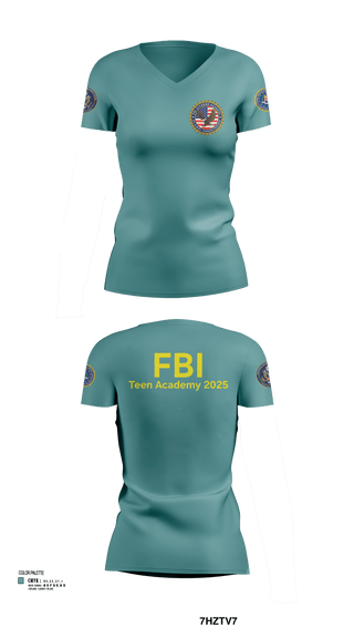 Womens Short Sleeve Vneck Shirt, FBI Citizens Academy, , Teamtime, Team time, sublimation, custom sports apparel, team uniforms, spirit wear, spiritwear, sports uniforms, custom shirts, team store, custom team store, fundraiser sports, apparel fundraiser