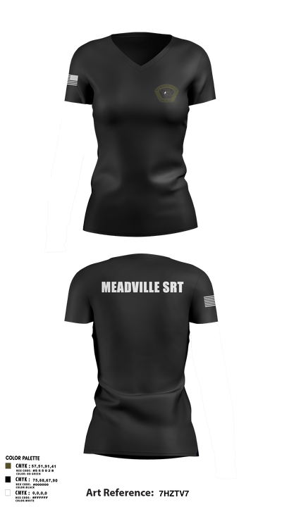 Meadville SRT 57594124 Women's Short Sleeve V-neck Shirt - 6