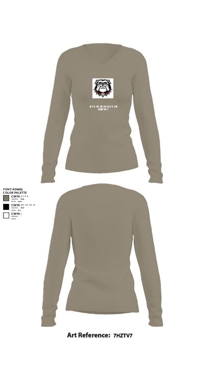 16TH ordnance Bravo Company 57552298 Women's Long Sleeve V-neck Shirt - 62