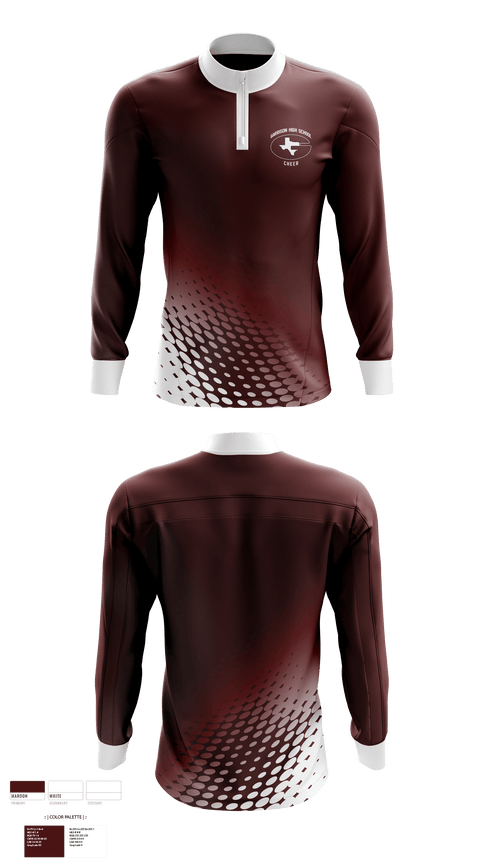 Quarter Zip Jacket, Garrison High School Cheer, Cheer, Teamtime, Team time, sublimation, custom sports apparel, team uniforms, spirit wear, spiritwear, sports uniforms, custom shirts, team store, custom team store, fundraiser sports, apparel fundraiser