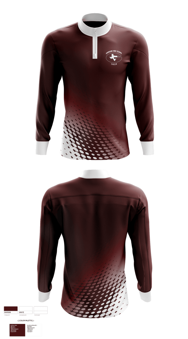 Quarter Zip Jacket, Garrison High School Cheer, Cheer, Teamtime, Team time, sublimation, custom sports apparel, team uniforms, spirit wear, spiritwear, sports uniforms, custom shirts, team store, custom team store, fundraiser sports, apparel fundraiser