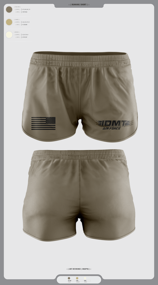 Womens Shorts, IDMT, Air Force, Teamtime, Team time, sublimation, custom sports apparel, team uniforms, spirit wear, spiritwear, sports uniforms, custom shirts, team store, custom team store, fundraiser sports, apparel fundraiser