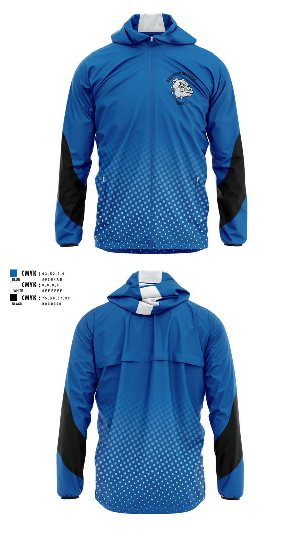 Windbreaker, Woodburn Bulldogs, Tennis, Teamtime, Team time, sublimation, custom sports apparel, team uniforms, spirit wear, spiritwear, sports uniforms, custom shirts, team store, custom team store, fundraiser sports, apparel fundraiser