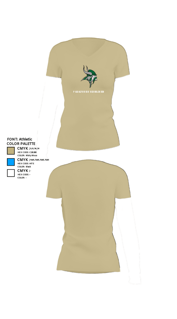 Womens Short Sleeve Vneck Shirt, Palo Alto High School Cheer, Cheer, Teamtime, Team time, sublimation, custom sports apparel, team uniforms, spirit wear, spiritwear, sports uniforms, custom shirts, team store, custom team store, fundraiser sports, apparel fundraiser