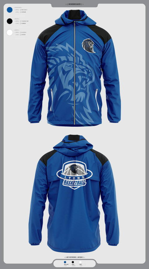 Windbreaker, Lyons Middle School Basketball, Men's Basketball, Teamtime, Team time, sublimation, custom sports apparel, team uniforms, spirit wear, spiritwear, sports uniforms, custom shirts, team store, custom team store, fundraiser sports, apparel fundraiser