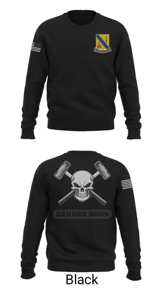 Crew Neck Sweatshirt, 2-14 CAV ACE HIGH, Army, Teamtime, Team time, sublimation, custom sports apparel, team uniforms, spirit wear, spiritwear, sports uniforms, custom shirts, team store, custom team store, fundraiser sports, apparel fundraiser
