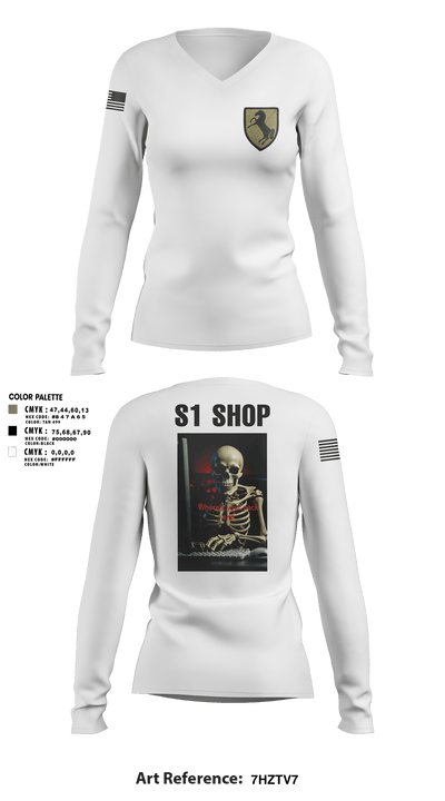 1/11 acr 73255623 Women's Long Sleeve V-neck Shirt - 5