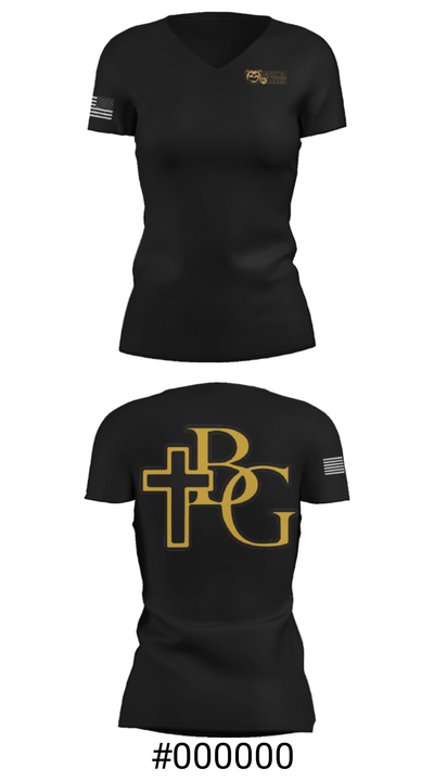 Bishop Garrigan Catholic Junior High School Track 2233966 Women's Short Sleeve V-neck Shirt - 21
