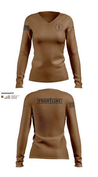 Womens Long Sleeve Vneck Shirt, Friends Baptist Church, , Teamtime, Team time, sublimation, custom sports apparel, team uniforms, spirit wear, spiritwear, sports uniforms, custom shirts, team store, custom team store, fundraiser sports, apparel fundraiser