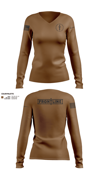 Friends Baptist Church 38718112 Women's Long Sleeve V-neck Shirt - 71