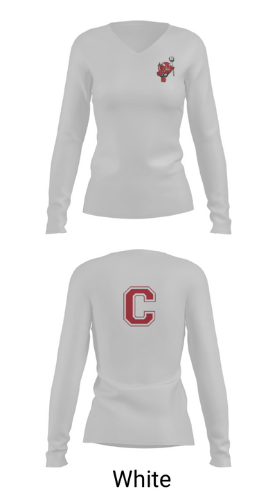 Coquille Senior High School Track 60550768 Women's Long Sleeve V-neck Shirt - 6