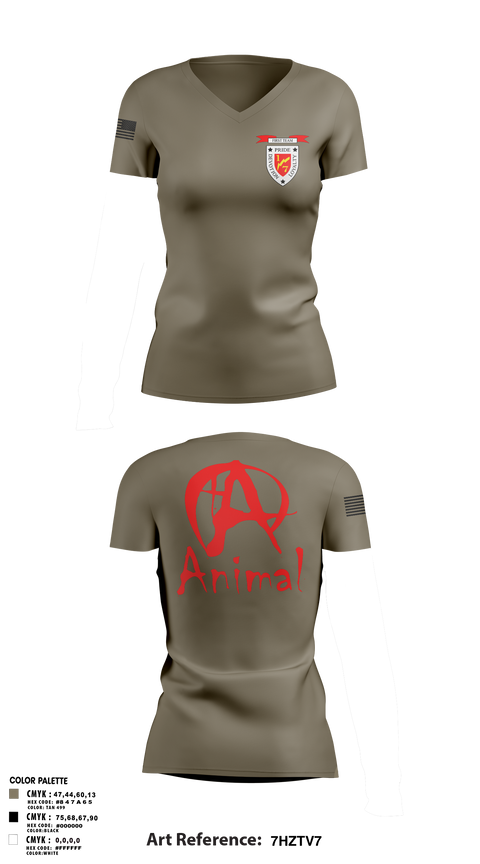 Womens Short Sleeve Vneck Shirt, 1/7 animal, Marines, Teamtime, Team time, sublimation, custom sports apparel, team uniforms, spirit wear, spiritwear, sports uniforms, custom shirts, team store, custom team store, fundraiser sports, apparel fundraiser