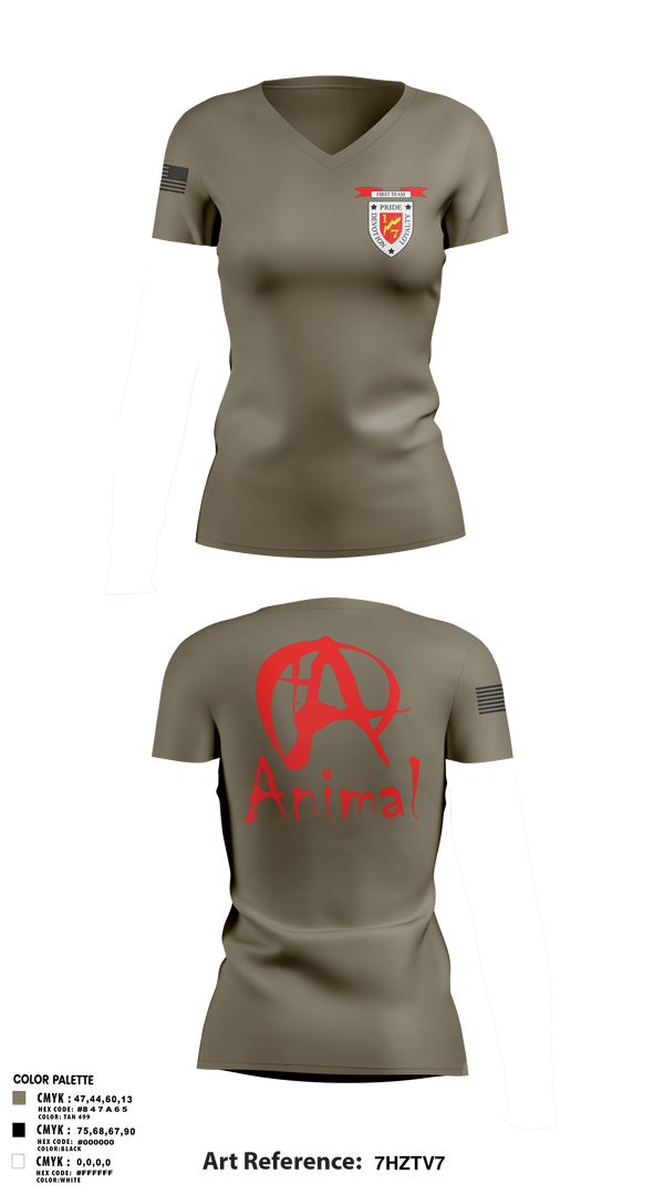 Womens Short Sleeve Vneck Shirt, 1/7 animal, Marines, Teamtime, Team time, sublimation, custom sports apparel, team uniforms, spirit wear, spiritwear, sports uniforms, custom shirts, team store, custom team store, fundraiser sports, apparel fundraiser