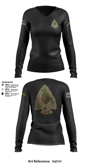 Womens Long Sleeve Vneck Shirt, , National Guard, Teamtime, Team time, sublimation, custom sports apparel, team uniforms, spirit wear, spiritwear, sports uniforms, custom shirts, team store, custom team store, fundraiser sports, apparel fundraiser