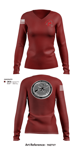 Women's Long Sleeve Vneck Shirt, Firearms and Tactics training, Police, Teamtime, Team time, sublimation, custom sports apparel, team uniforms, spirit wear, spiritwear, sports uniforms, custom shirts, team store, custom team store, fundraiser sports, apparel fundraiser