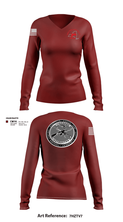 Firearms and Tactics training 60142734 Women's Long Sleeve V-neck Shirt - 103
