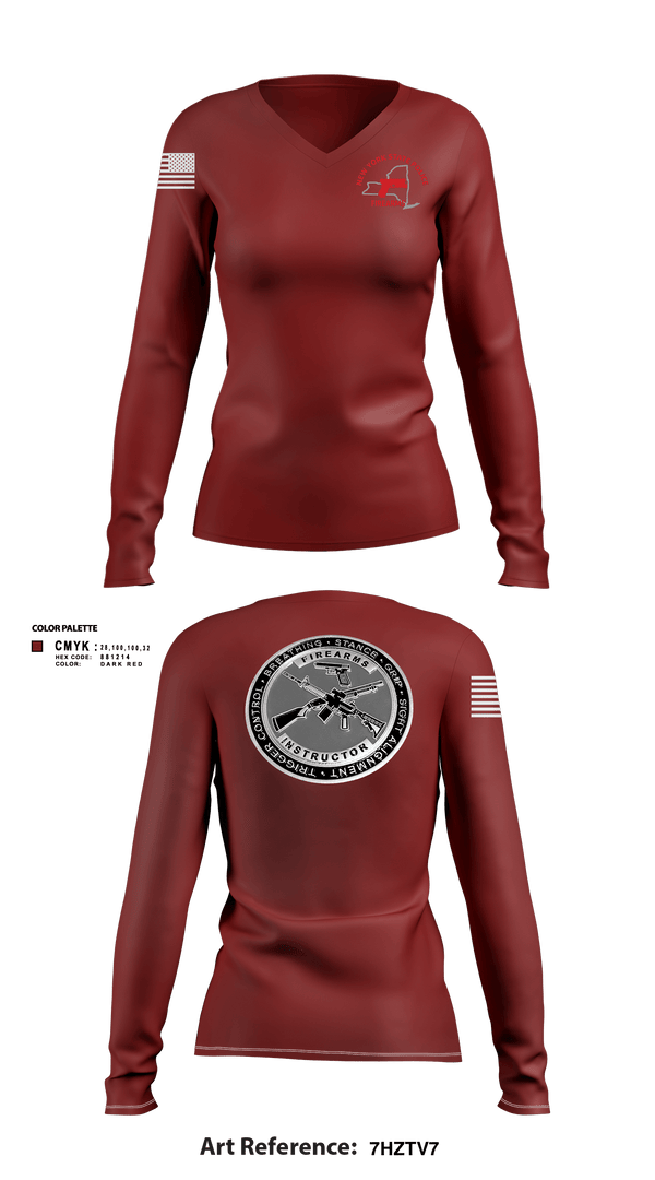 Women's Long Sleeve Vneck Shirt, Firearms and Tactics training, Police, Teamtime, Team time, sublimation, custom sports apparel, team uniforms, spirit wear, spiritwear, sports uniforms, custom shirts, team store, custom team store, fundraiser sports, apparel fundraiser