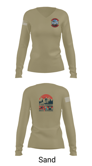 Womens Long Sleeve Vneck Shirt 1, 75 HCOS SGGD, Air Force, Teamtime, Team time, sublimation, custom sports apparel, team uniforms, spirit wear, spiritwear, sports uniforms, custom shirts, team store, custom team store, fundraiser sports, apparel fundraiser
