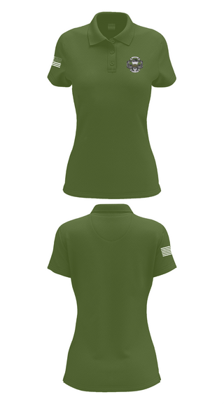 Womens Short Sleeve Performance Polo, Echo company 2nd battalion 258th infantry regiment, Army, Teamtime, Team time, sublimation, custom sports apparel, team uniforms, spirit wear, spiritwear, sports uniforms, custom shirts, team store, custom team store, fundraiser sports, apparel fundraiser