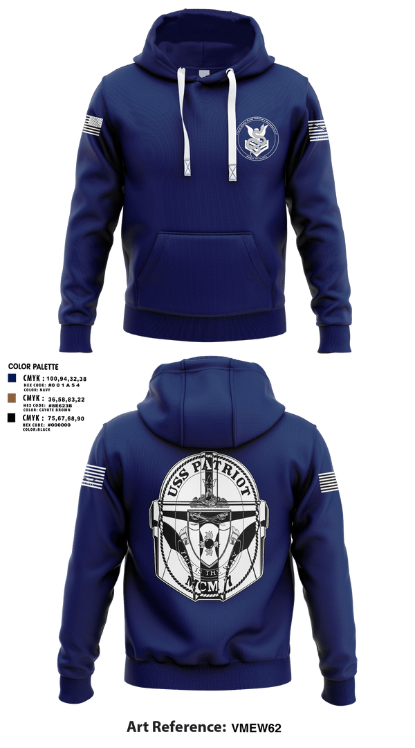 Hoodie, USS Patriot, Navy, Teamtime, Team time, sublimation, custom sports apparel, team uniforms, spirit wear, spiritwear, sports uniforms, custom shirts, team store, custom team store, fundraiser sports, apparel fundraiser