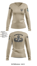 Army Paratroopers Brand 37427971 Women's Long Sleeve V-neck Shirt -1 4