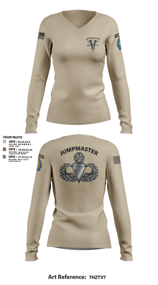 Womens Long Sleeve Vneck Shirt 1, Army Paratroopers Brand, , Teamtime, Team time, sublimation, custom sports apparel, team uniforms, spirit wear, spiritwear, sports uniforms, custom shirts, team store, custom team store, fundraiser sports, apparel fundraiser