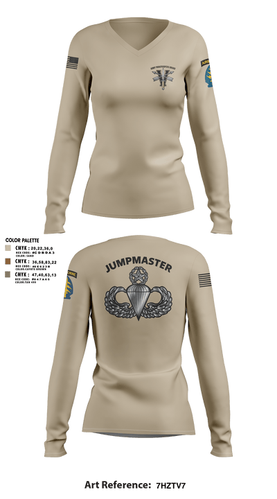 Army Paratroopers Brand 37427971 Women's Long Sleeve V-neck Shirt -1 4