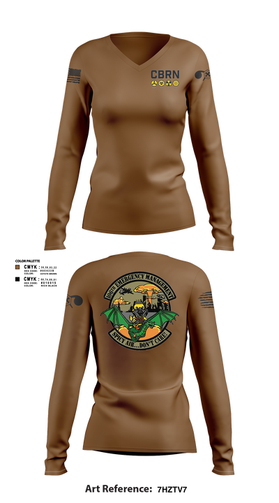 106 Emergency Management 35910361 Women's Long Sleeve V-neck Shirt - 121
