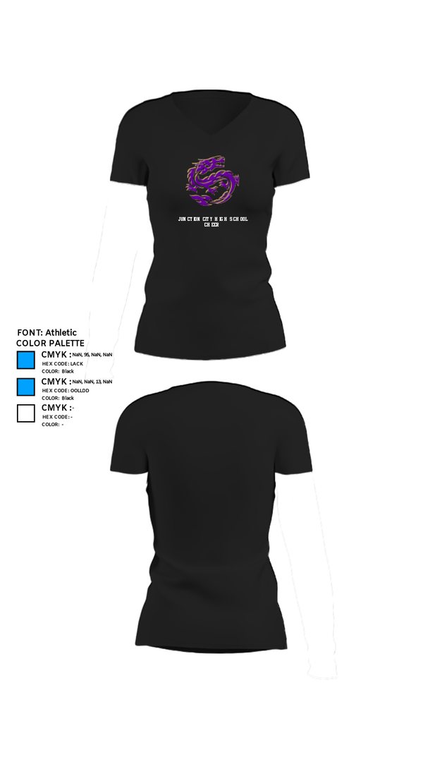 Womens Short Sleeve Vneck Shirt, Junction City High School Cheer, Cheer, Teamtime, Team time, sublimation, custom sports apparel, team uniforms, spirit wear, spiritwear, sports uniforms, custom shirts, team store, custom team store, fundraiser sports, apparel fundraiser