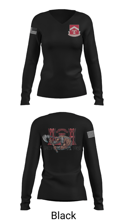 937th CEC-A, 40th BEB 9516475 Women's Long Sleeve V-neck Shirt -1 37