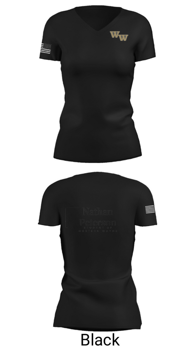 Student of Western Wayne 38503049 Women's Short Sleeve V-neck Shirt - 38