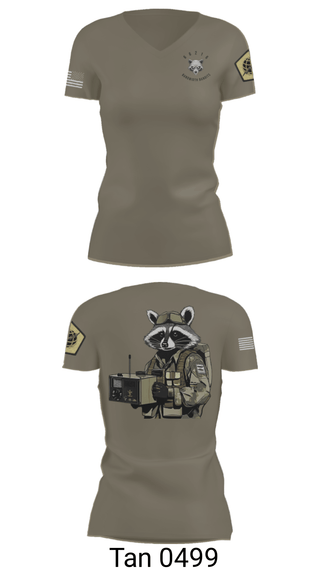 Womens Short Sleeve Vneck Shirt, Node 66216 Bandwidth Bandits, Army, Teamtime, Team time, sublimation, custom sports apparel, team uniforms, spirit wear, spiritwear, sports uniforms, custom shirts, team store, custom team store, fundraiser sports, apparel fundraiser