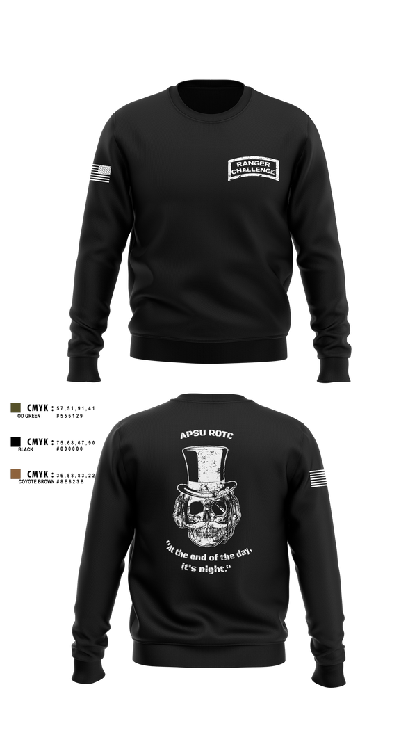 Crew Neck Sweatshirt, APSU RANGER CHALLENGE, Army, Teamtime, Team time, sublimation, custom sports apparel, team uniforms, spirit wear, spiritwear, sports uniforms, custom shirts, team store, custom team store, fundraiser sports, apparel fundraiser