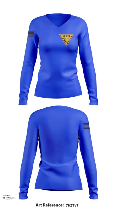 New Jersey state police 11429252 Women's Long Sleeve V-neck Shirt -1 131
