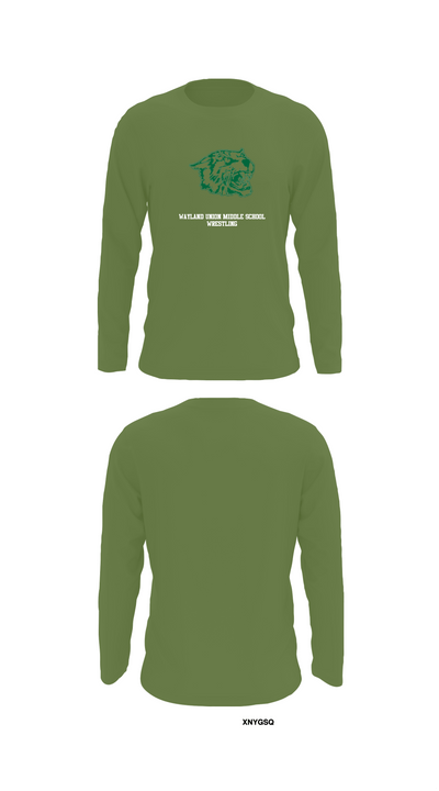 Wayland Union Middle School Wrestling 74603819 Long Sleeve Performance Shirt - 21