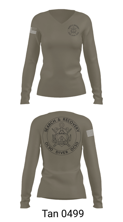 Underwater Search & Recovery Team 25630858 Women's Long Sleeve V-neck Shirt - 73