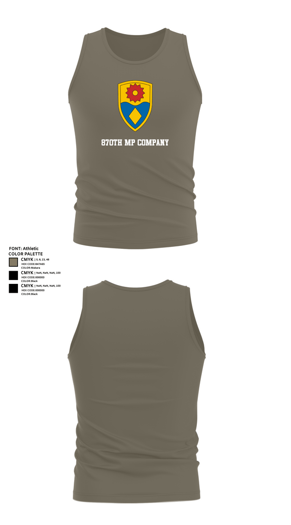 Tank Top, 870th mp company, Army, Teamtime, Team time, sublimation, custom sports apparel, team uniforms, spirit wear, spiritwear, sports uniforms, custom shirts, team store, custom team store, fundraiser sports, apparel fundraiser